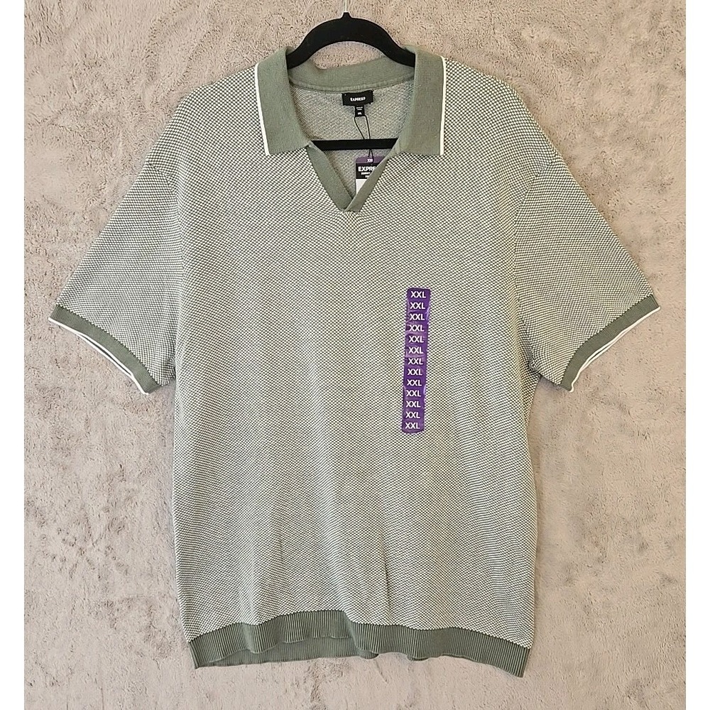 Express Men's Relaxed Fit Johnny Collar Sweater Polo - XXL